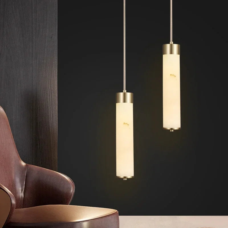 lampe suspendue marbre blanc doré moderne salon chambre étude 6000K 4000K 3000K