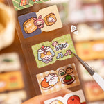 sticker autocollant kawaii dessins animés géométriques multicolores scrapbooking diy journal craft fournitures