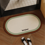 tapis ovale moderne marron beige bleu vert antidérapant résistant antibactéries adhésif protecteur imperméable horizontal