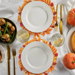 serviettes table automnales feuilles d'érable rouges oranges marrons décoratives saisonnières 6pcs