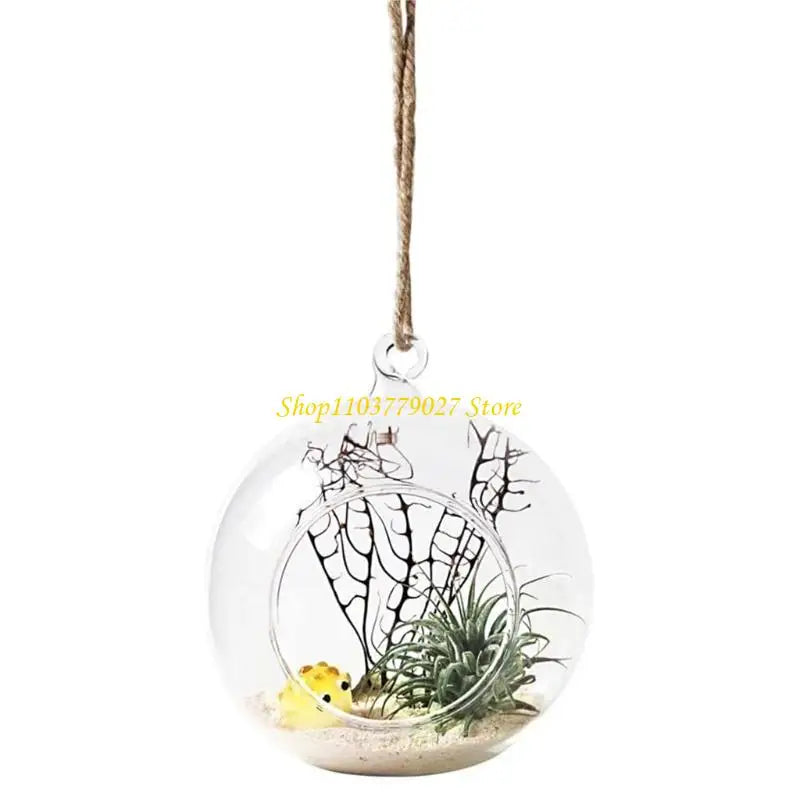 terrarium suspendu moderne végétation artificielle plante succulente gravier coloré 20cm 15cm 12cm 10cm 8cm