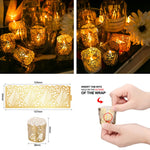 bougies led sans flamme décoration mariage élégantes motifs floraux blanc doré adhésives festivals fêtes