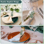 anneaux serviettes bois feuilles eucalyptus rustique naturel decoration table restaurant