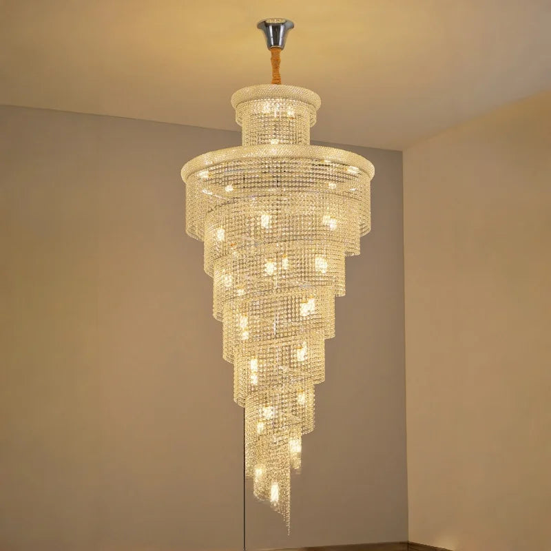 lustre pendentif cristal moderne or 10 15 sources lumineuses 15 30m² salon hallôtel E14