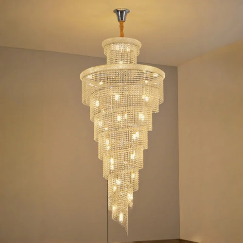 lustre pendentif cristal moderne or 10 15 sources lumineuses 15 30m² salon hallôtel E14