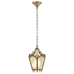 lampe suspendue or blanc translucide verre taillé ornements dorés classique baroque chaîne métallique