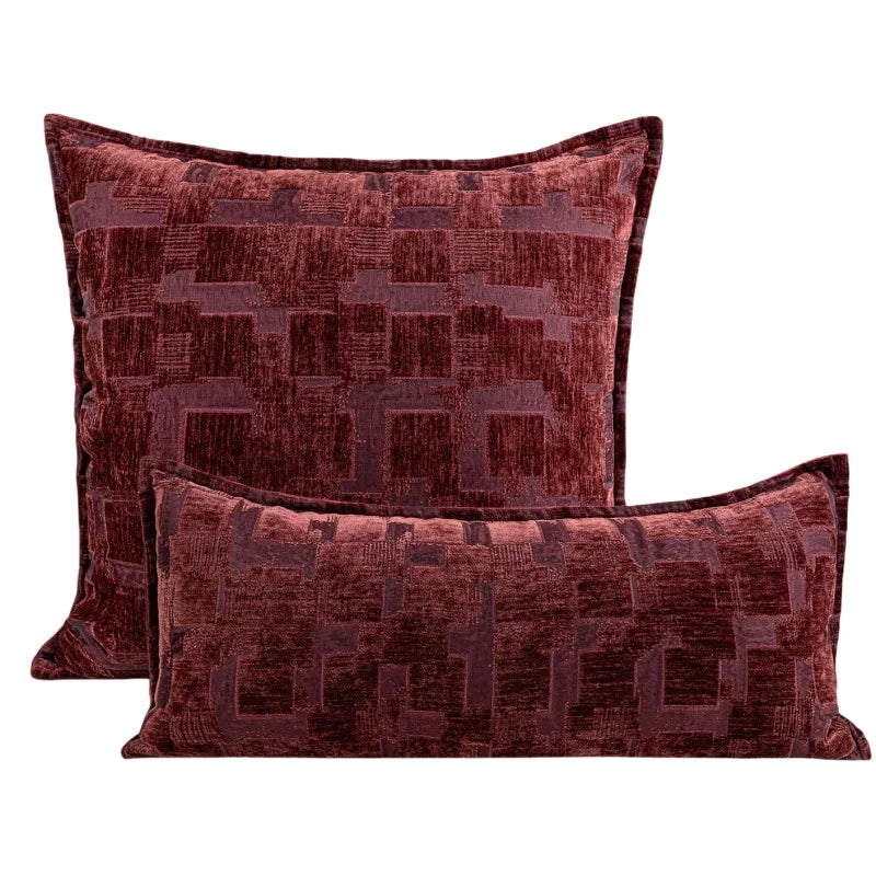 housse coussin polyester géométrique marron clair foncé décoration contemporaine simple maison voiture