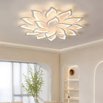 plafonnier led moderne fleur lotus blanc télécommande différentes couleursflux lumineux réglable garantie an