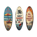 décoration murale planche surf couleur plage motif vieilli bois parasol chaise longue palmier sóng