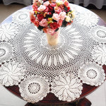 serviette table crochetée motifs floraux 100% coton beige clair traditionnelle maison fêtesextérieur