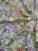 tissu polyester dentelle fleurs imprimées moderne élégant opaques soirée mariage partie