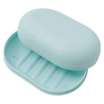 boîte savon moderne rose clair blanc bleu lisse opaque salle bain douche rangement portable