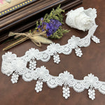 ruban dentelle blanc motif floral mariage largeur 1.97in polyester élastique robes décorations textiles maison