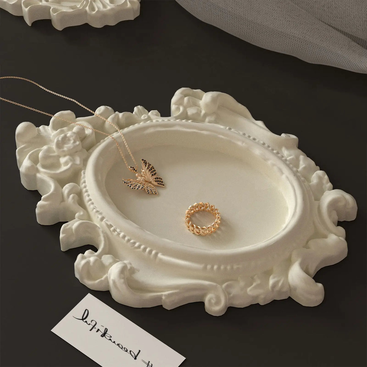 moule silicone blanc orné motifs floraux baroque décoration artisanale table bijoux création