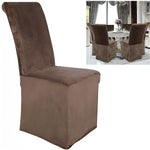 housse chaise banquette velours noir adhésif moderne salle manger unie polyester elasthanne