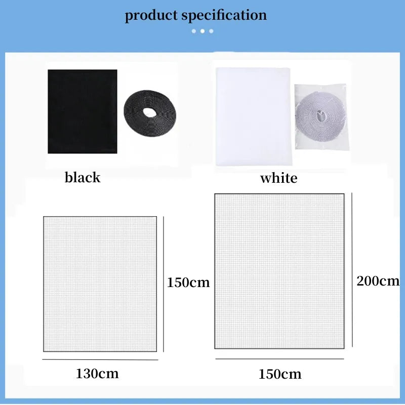 filet fenetre anti moustiques blanc noir velcro self adhesive moderne opacité