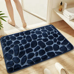 tapis bain microfibre texture cailloux gris moderne antidérapant absorbant salle bain decoration