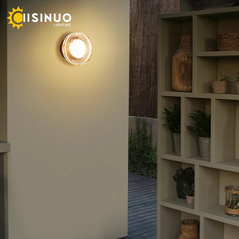 Effet de lumière noire LED sur mur extérieur avec applique ronde