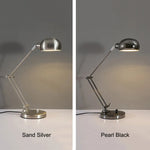 lampe moderne argentée base solide éclairage économie d'énergie chambre coucher pliable rechargeable certifiée
