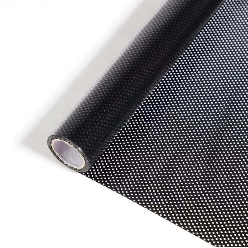 rideau adhésif perforé noir blanc moderne accroissement statique pvc opaque petits points