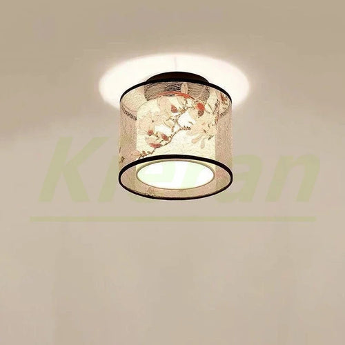 plafonnier led oriental fleurs oiseaux ceramique tissu salon chambre decoration classique blanc