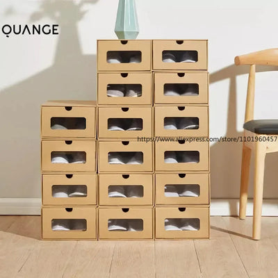 Boîte de rangement en carton Kraft pliable brun pour jouets