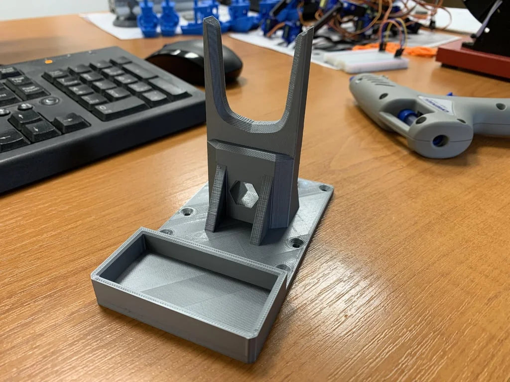 support pistolet colle thermique gris dremel 910 bac récupération impression 3d texturé fonctionnel utilitaire