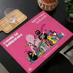 tapis multicolore dessins animés personnages cartoon table maison isolation thermique plats occidentaux