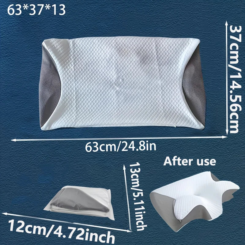 coussin cervical blanc noir rayures matelassées clips portable lit polyester coton refreshing