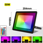 projecteur led rgb étanche ip66 support mural télécommande moderne décoration extérieure 10w 30w 50w