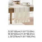 chemin table boho rustique franges motifs géométriques coton polyester décoration table manger fête