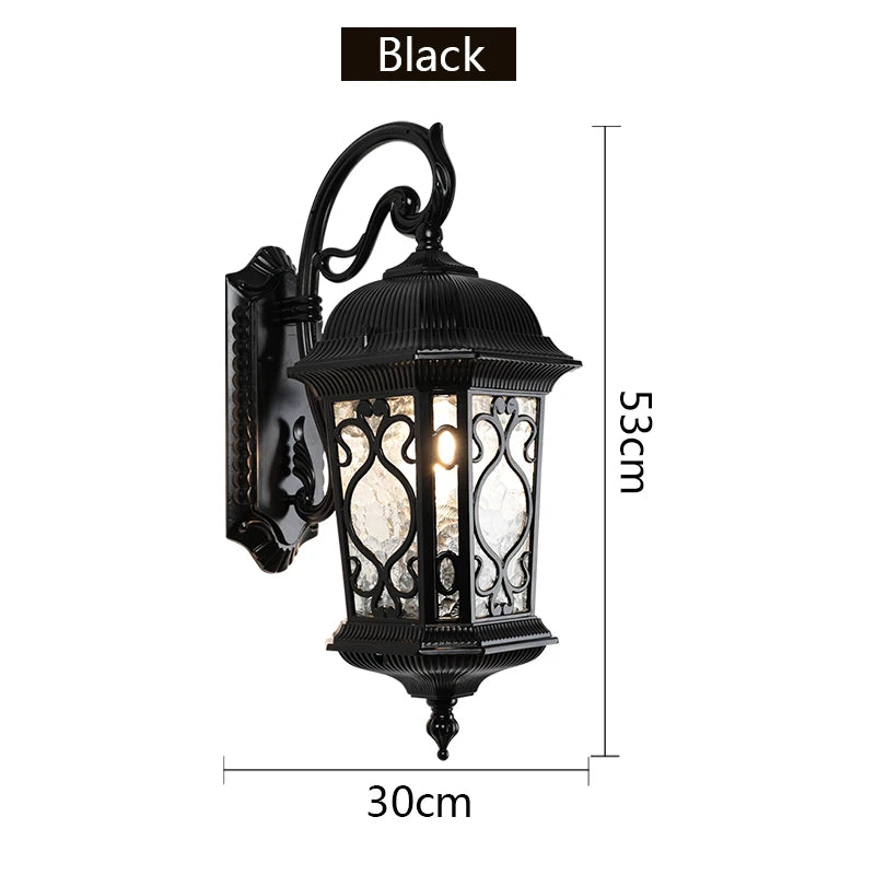 lampe murale classique ornements floraux verre noir or éclairage quotidien chambre cuisine salle bain