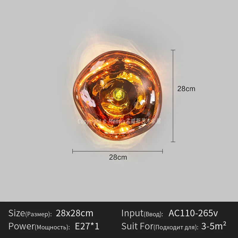 appliques murales modernes lampes led verre translucide forme organique suspension chambre cuisine salle manger
