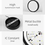 lampe led noir moderne adhésif 10w 15w 25w chambre cuisine surface toucher led aluminium