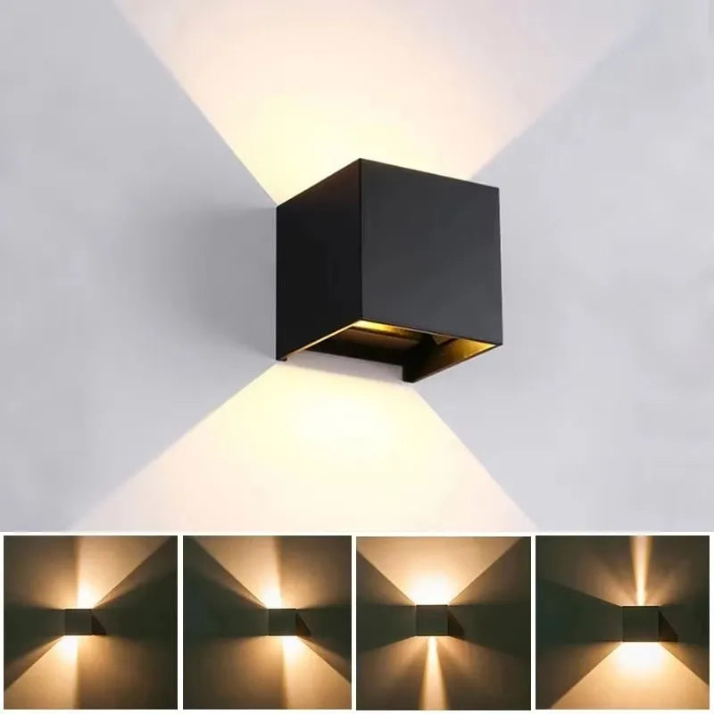 applique murale extérieure led aluminium étanche moderne jardin balcon maison noir blanc