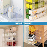 organiseur chaussures transparent moderne réutilisable support mural trois pièces fixations visibles rangement chambre