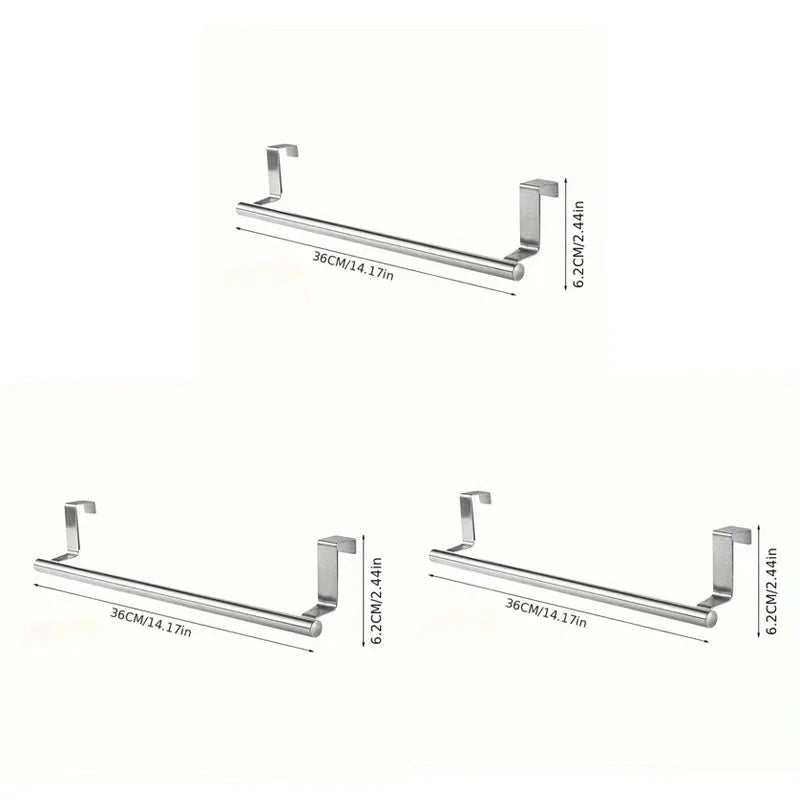 porte serviettes mural adhésif acier inoxydable simple barre moderne argente chromé sans perçage