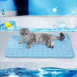tapis quilted rafraichissant moderne chat bleu clair gris confortable été 40x30cm 50x40cm