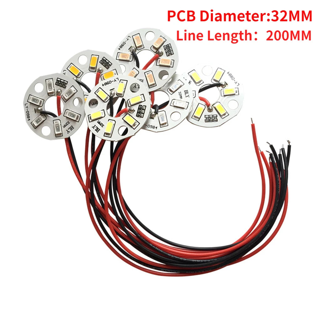 ampoule led ronde plaque circuit imprimé 32mm fils connexion éclairage moderne