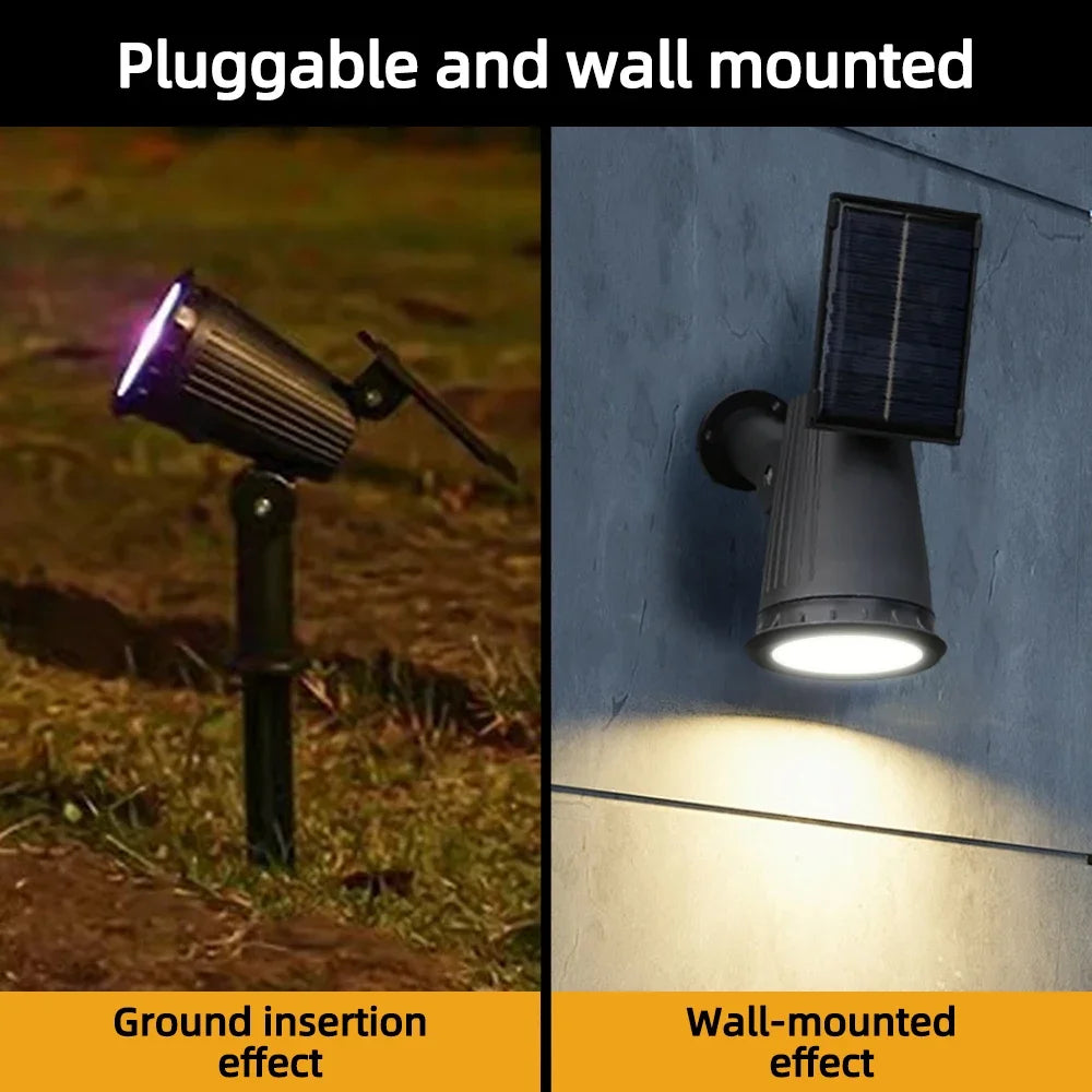spot lumineux solaire led rgb réglable moderne noir texturé imperméable ip65extérieur jardin piscine