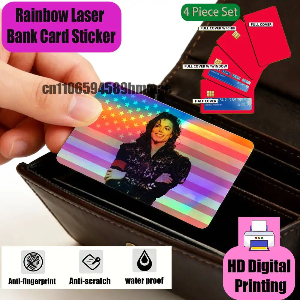 film protection carte bancaire multicolore moderne holographique adhésif