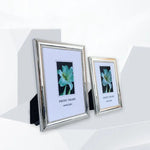 cadre photo rectangle métal argenté relief texturé pouces pouces pouces décoration intérieure classique