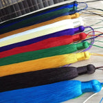 pompon soie couleur noir bleu vert blanc rouge orange violet traditionnel décoratif textile rideau