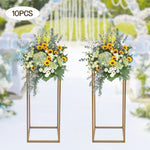 support fleurs doré moderne 60cm rectangulaire simple intérieur événement décoration table