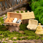 boîtes œufs résine animal compagnie simple décor maison poupée paysagiste jardin plateau œufs DIY