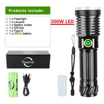 lampe torche rechargeable led 800w intense moderne robuste noire texturée
