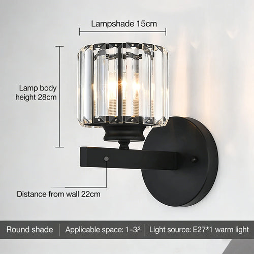 lustre cristal moderne noir fixation murale luminaire salon chambre salon salle manger luxe