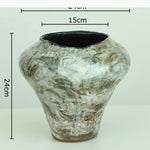 vase céramique moderne motif tourbillons beige marron noir texturé tableDecoration floral