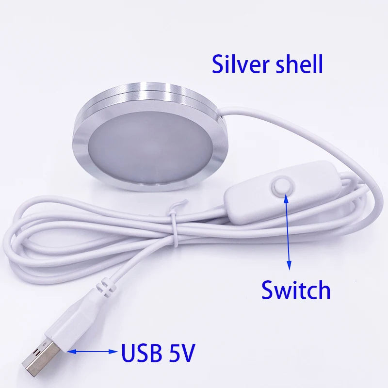 lampe led 3w blanc argent moderne interrupteur câble usb 5v clips 240lm 120deg