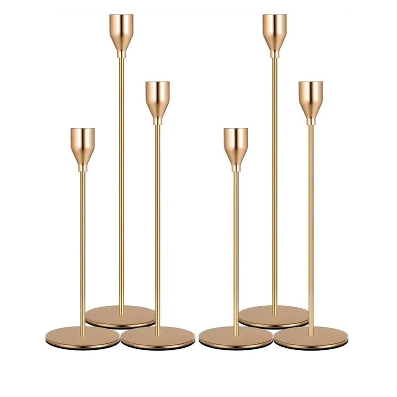 décoration moderne or support bougie mariage salle reception pièces différentes tailles minimaliste